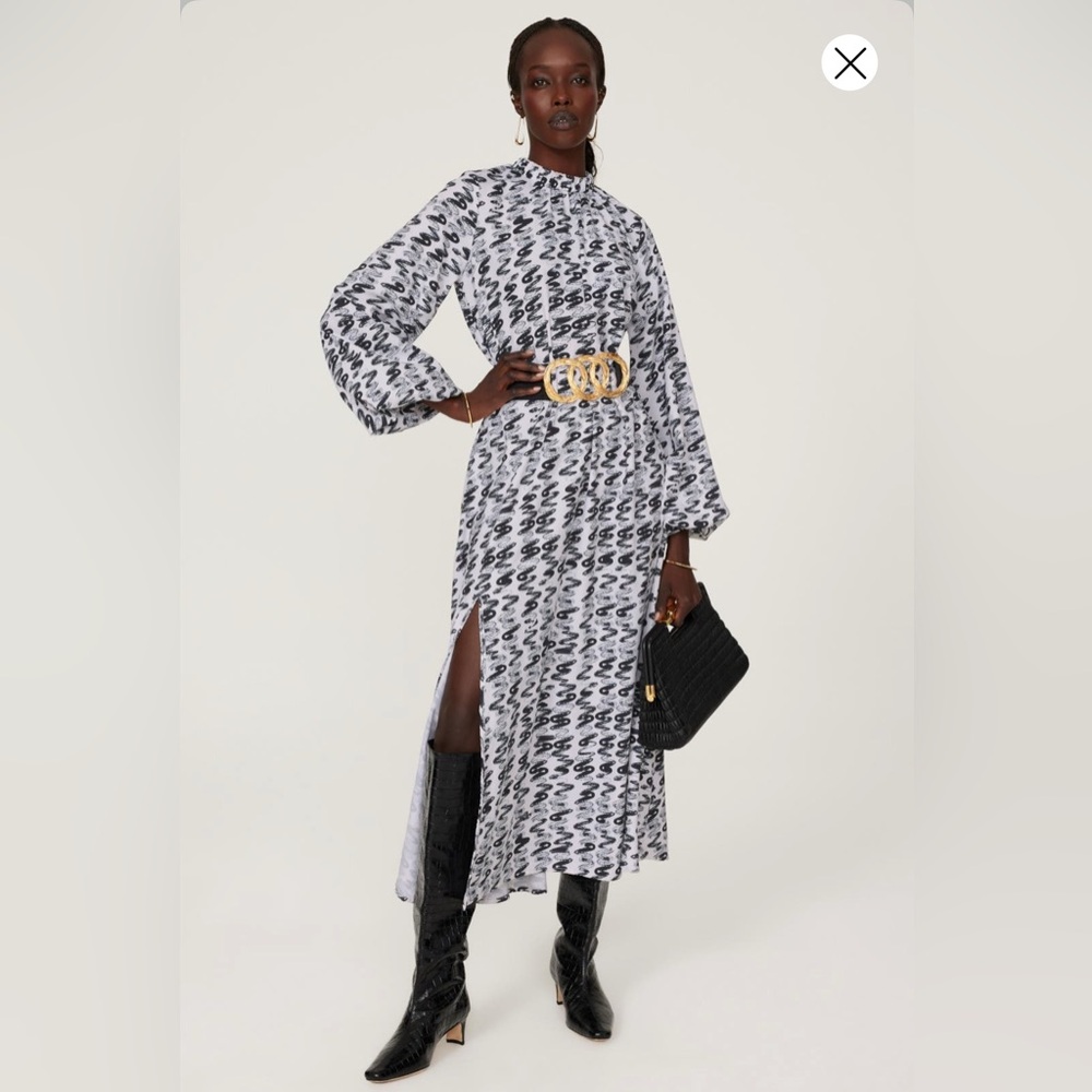 Thebe Magugu Elegant Black and White Patterned Dress